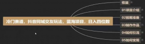 冷门赛道蓝海项目，抖音同城玩法，轻松日入四位数【揭秘】-品小先-项目发源地